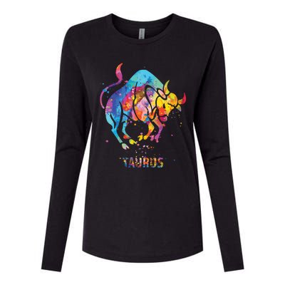 Taurus Zodiac Sign Womens Cotton Relaxed Long Sleeve T-Shirt