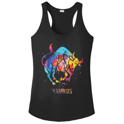 Taurus Zodiac Sign Ladies PosiCharge Competitor Racerback Tank