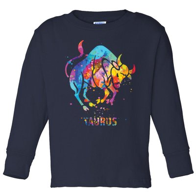 Taurus Zodiac Sign Toddler Long Sleeve Shirt