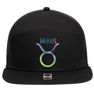 Taurus Zodiac Symbol Astrology Bull Earth Sign 7 Panel Mesh Trucker Snapback Hat