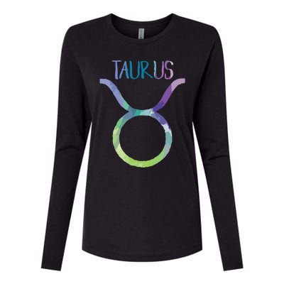 Taurus Zodiac Symbol Astrology Bull Earth Sign Womens Cotton Relaxed Long Sleeve T-Shirt