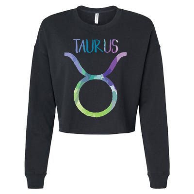 Taurus Zodiac Symbol Astrology Bull Earth Sign Cropped Pullover Crew