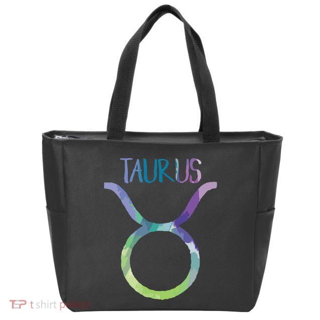 Taurus Zodiac Symbol Astrology Bull Earth Sign Zip Tote Bag