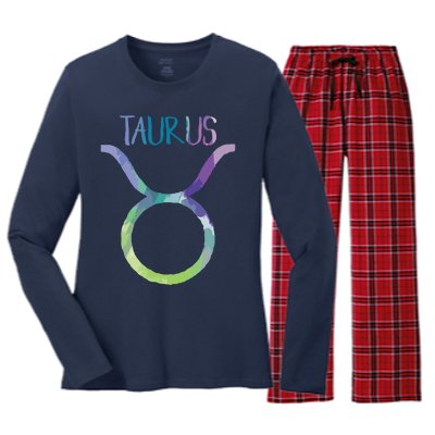 Taurus Zodiac Symbol Astrology Bull Earth Sign Women's Long Sleeve Flannel Pajama Set 