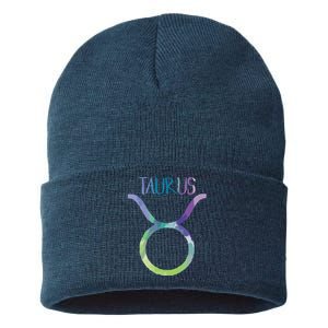 Taurus Zodiac Symbol Astrology Bull Earth Sign Sustainable Knit Beanie