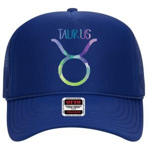 Taurus Zodiac Symbol Astrology Bull Earth Sign High Crown Mesh Back Trucker Hat