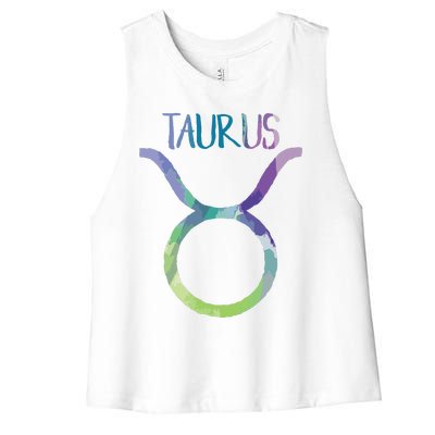 Taurus Zodiac Symbol Astrology Bull Earth Sign Women's Racerback Cropped Tank