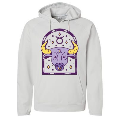 Taurus Zodiac Sign Astrology Performance Fleece Hoodie