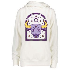 Taurus Zodiac Sign Astrology Womens Funnel Neck Pullover Hood