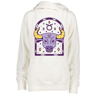 Taurus Zodiac Sign Astrology Womens Funnel Neck Pullover Hood