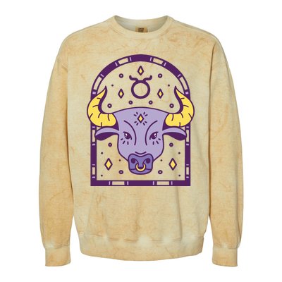 Taurus Zodiac Sign Astrology Colorblast Crewneck Sweatshirt