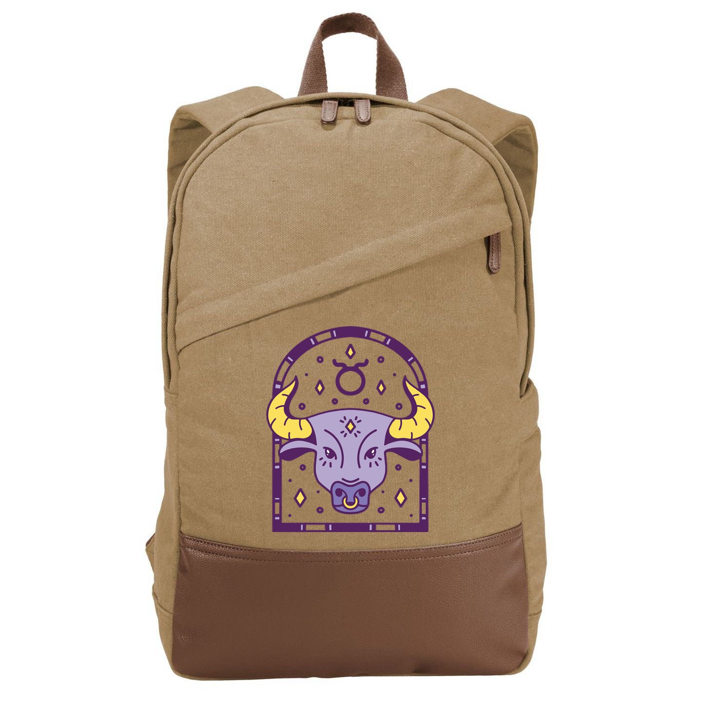 Taurus Zodiac Sign Astrology Cotton Canvas Backpack