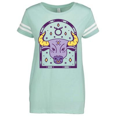 Taurus Zodiac Sign Astrology Enza Ladies Jersey Football T-Shirt