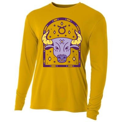 Taurus Zodiac Sign Astrology Cooling Performance Long Sleeve Crew