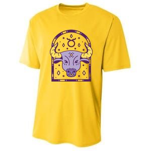 Taurus Zodiac Sign Astrology Youth Performance Sprint T-Shirt