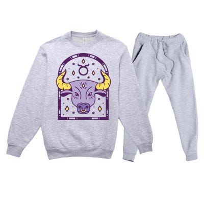 Taurus Zodiac Sign Astrology Premium Crewneck Sweatsuit Set