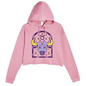 Taurus Zodiac Sign Astrology Crop Fleece Hoodie