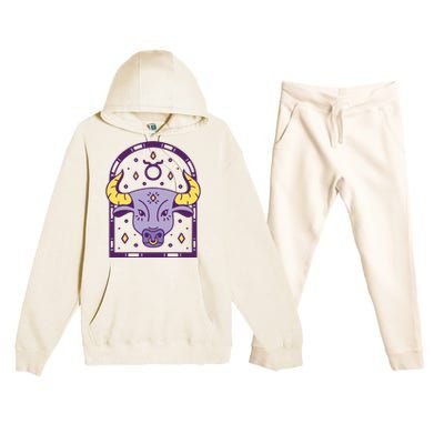 Taurus Zodiac Sign Astrology Premium Hooded Sweatsuit Set