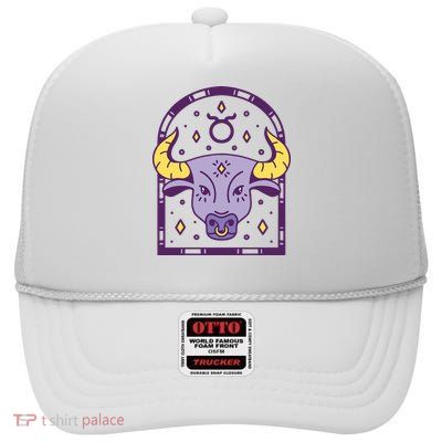 Taurus Zodiac Sign Astrology High Crown Mesh Back Trucker Hat