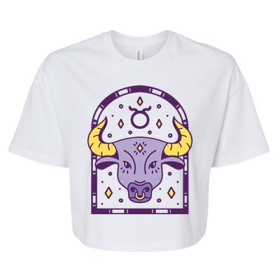 Taurus Zodiac Sign Astrology Bella+Canvas Jersey Crop Tee