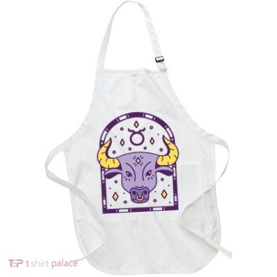 Taurus Zodiac Sign Astrology Full-Length Apron With Pockets