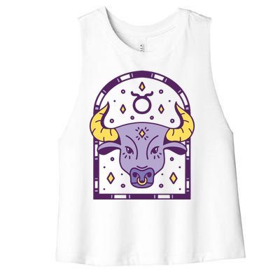 Taurus Zodiac Sign Astrology Women's Racerback Cropped Tank