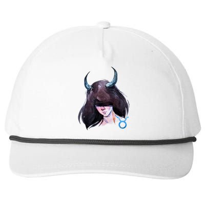 Taurus Zodiac Sign Watercolor Illustration Snapback Five-Panel Rope Hat