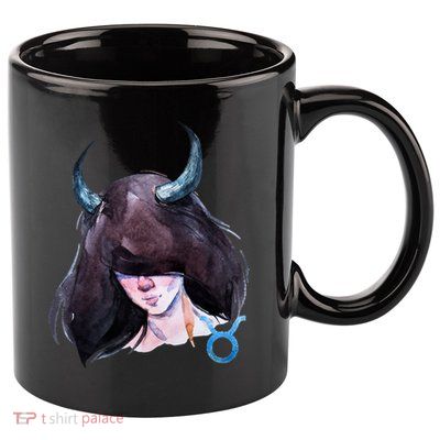 Taurus Zodiac Sign Watercolor Illustration 11oz C Handle Ceramic Mug