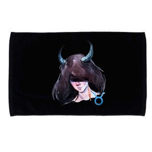 Taurus Zodiac Sign Watercolor Illustration Microfiber Hand Towel