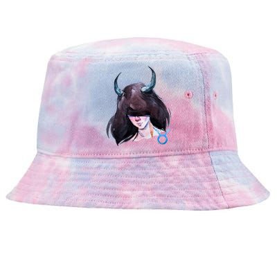 Taurus Zodiac Sign Watercolor Illustration Tie-Dyed Bucket Hat