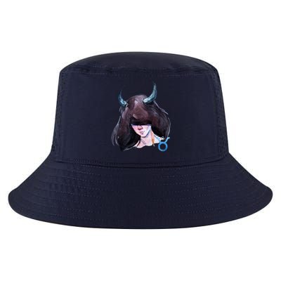 Taurus Zodiac Sign Watercolor Illustration Cool Comfort Performance Bucket Hat