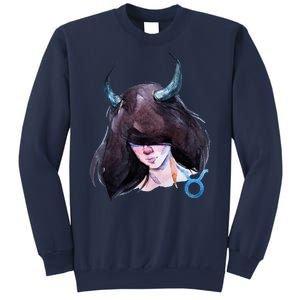 Taurus Zodiac Sign Watercolor Illustration Sweatshirt