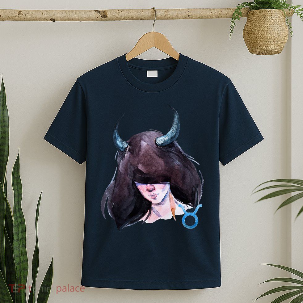 Taurus Zodiac Sign Watercolor Illustration T-Shirt