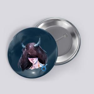 Taurus Zodiac Sign Watercolor Illustration Button