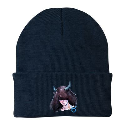 Taurus Zodiac Sign Watercolor Illustration Beanie