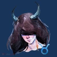 Taurus Zodiac Sign Watercolor Illustration Flatbill Hat