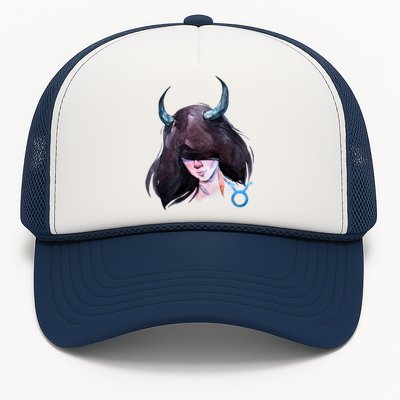 Taurus Zodiac Sign Watercolor Illustration Trucker Hat