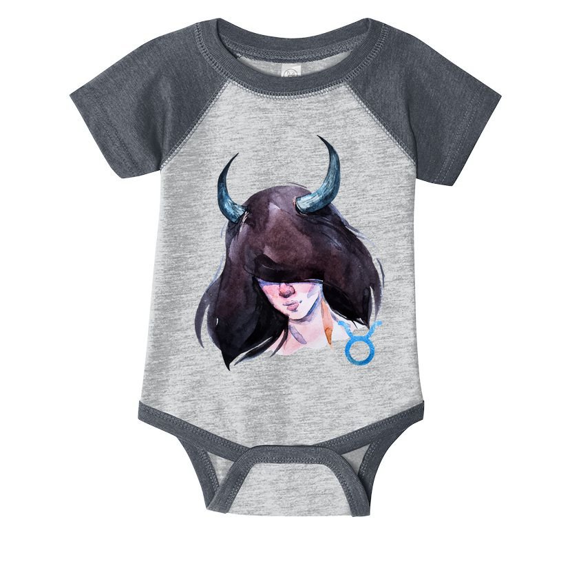 Taurus Zodiac Sign Watercolor Illustration Infant Baby Jersey Bodysuit
