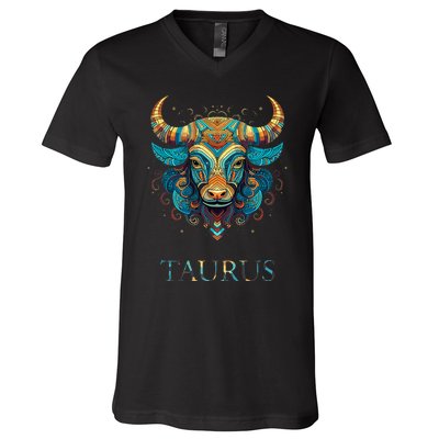 Taurus Zodiac Star Sign Personality V-Neck T-Shirt