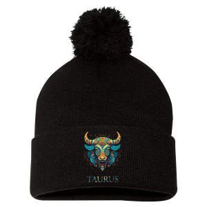 Taurus Zodiac Star Sign Personality Pom Pom 12in Knit Beanie