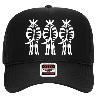 Three Zebras High Crown Mesh Back Trucker Hat