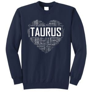 Taurus Zodiac Traits Horoscope Astrology Sign Gift Heart Tall Sweatshirt