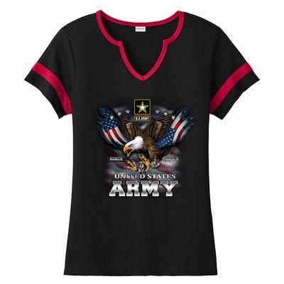 U.S. Army Eagle And Flag Ladies Halftime Notch Neck Tee