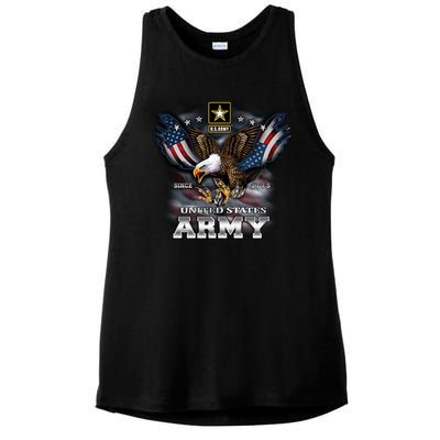 U.S. Army Eagle And Flag Ladies PosiCharge Tri-Blend Wicking Tank