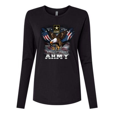 U.S. Army Eagle And Flag Womens Cotton Relaxed Long Sleeve T-Shirt