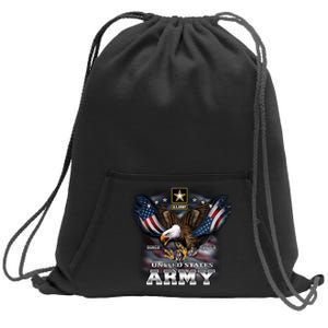 U.S. Army Eagle And Flag Sweatshirt Cinch Pack Bag