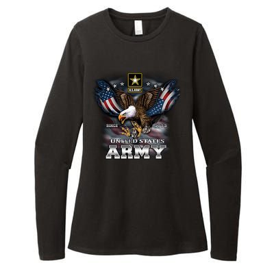 U.S. Army Eagle And Flag Womens CVC Long Sleeve Shirt