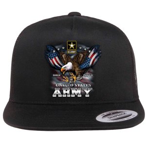 U.S. Army Eagle And Flag Flat Bill Trucker Hat