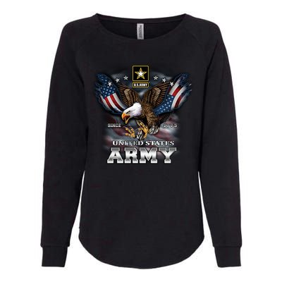 U.S. Army Eagle And Flag Womens California Wash Sweatshirt