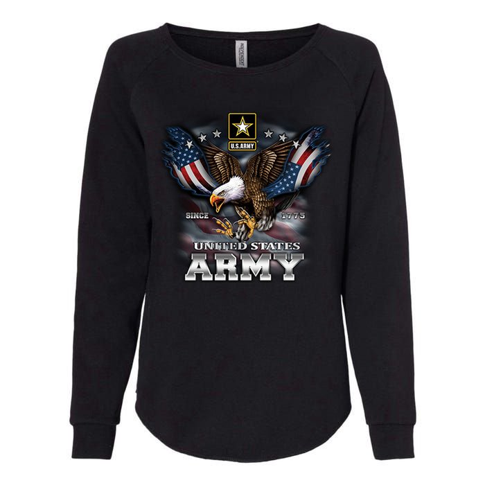 U.S. Army Eagle And Flag Womens California Wash Sweatshirt